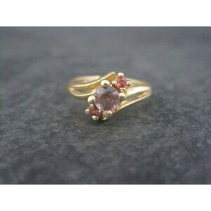 Vintage 10K Zircon Fire Opal Ring Size 6